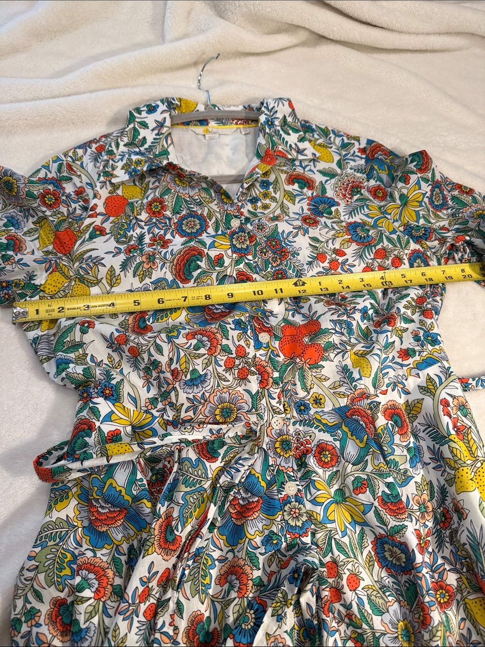 Fabulous Boden Midi Kitty Shirt Dress with Long Sleeves and Tie Waist - Picture 7 of 7